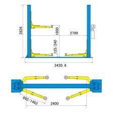 Подъемник двухстоечный T4B AE&T с нижней синхронизацией (380 В) - изображение 10