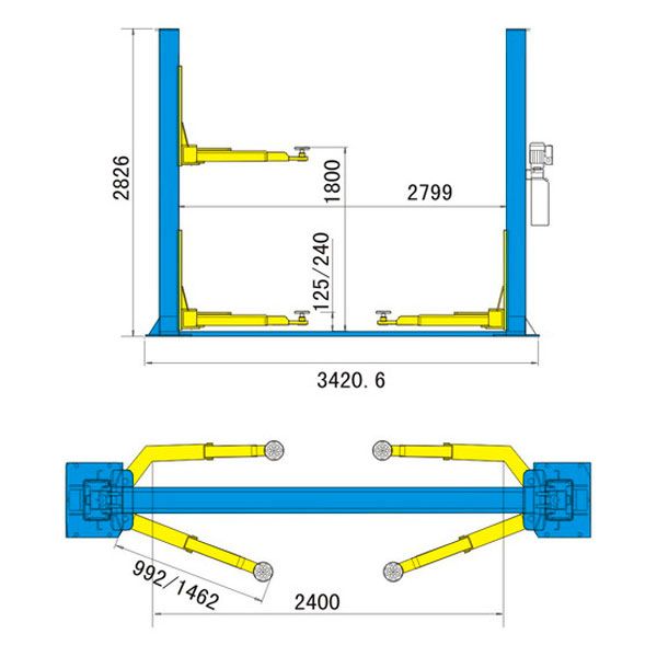 Подъемник двухстоечный T4B AE&T с нижней синхронизацией (380 В) - изображение 5