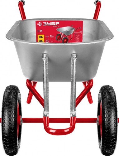 Тачка садово-строительная ЗУБР Т-21 двухколесная, 180 кг 39952 - изображение 3