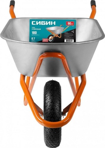 Тачка строительная Сибин СТ-12 одноколесная, 180 кг 39904_z01 - изображение 2