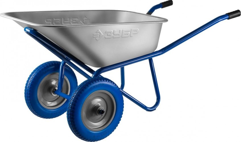 Тачка строительная ЗУБР ПТ-300 ПРОФЕССИОНАЛ двухколесная, 240 кг 39911_z01