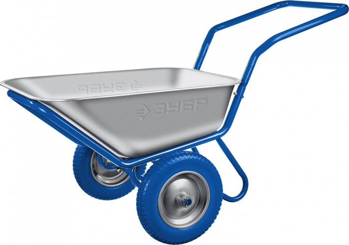 Тачка строительная ЗУБР ПТ-500 ПРОФЕССИОНАЛ двухколесная, 260 кг 39914