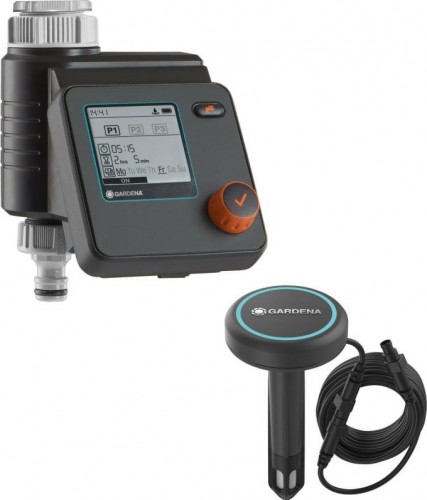Таймер GARDENA  комплект: подачи воды select + датчик влажности 01869-34.000.00
