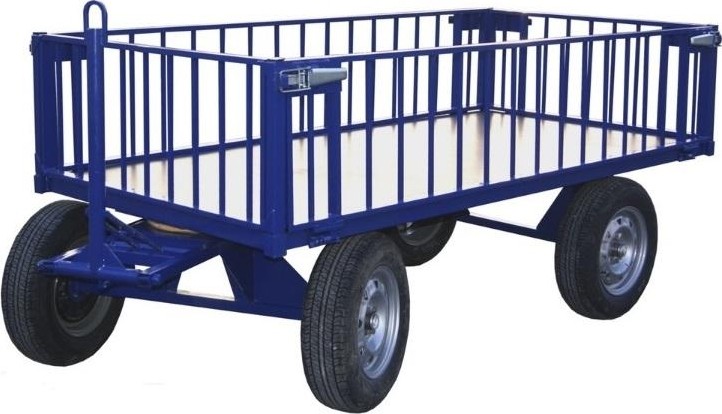 Тележка большегрузная каркасная Rusklad БТ 1 КБ (1250х2000мм, груз.3000кг) с бортами пневмо колеса