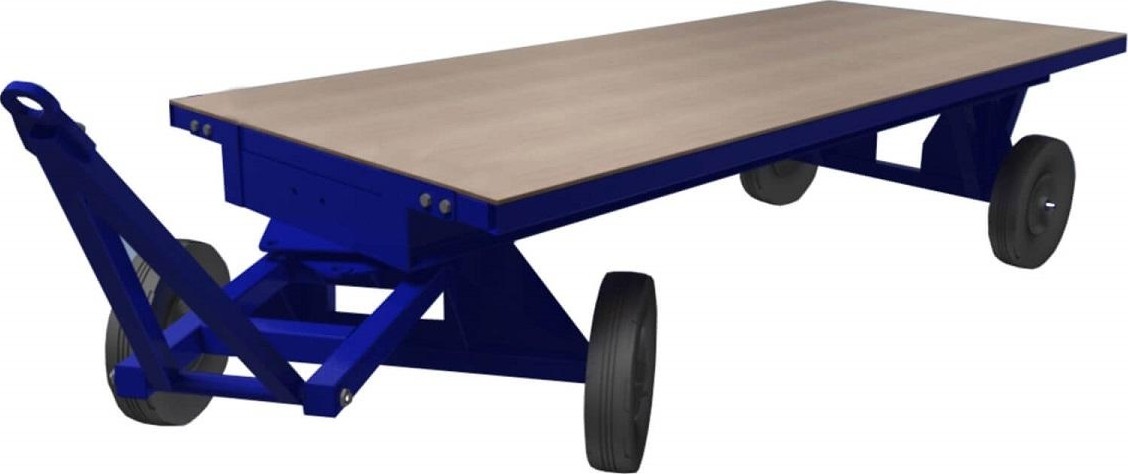 Тележка большегрузная Rusklad БТ 5 Н 1 (1250 х 3000 мм, 5000 кг) настил фанера, пневмо к.