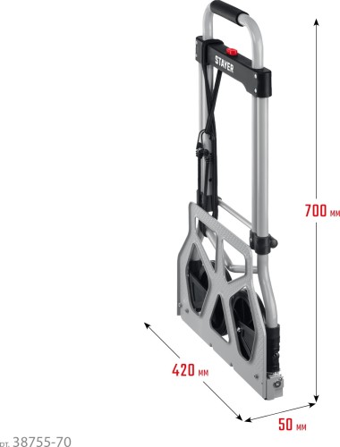 Тележка хозяйственная STAYER EXPERT 2х колесная, раскладная ( 70 кг) 38755-70_z01 - изображение 5