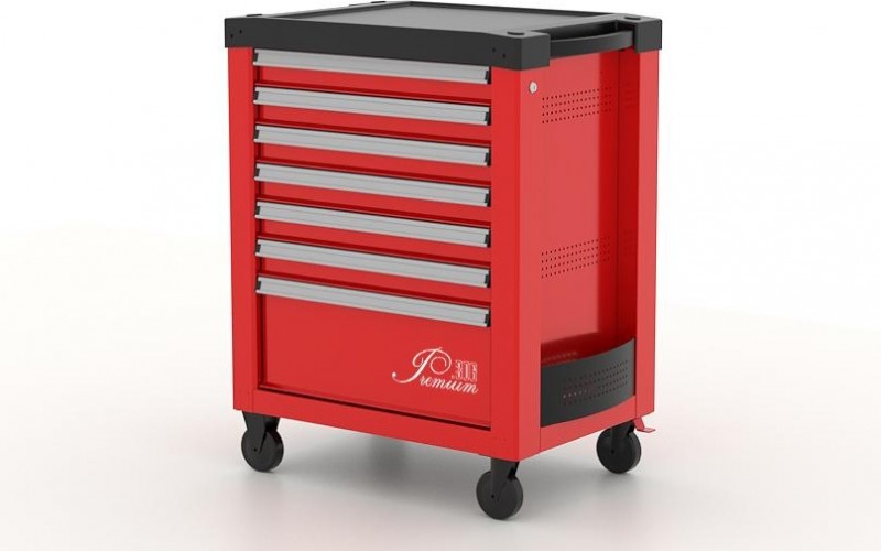 Тележка инструментальная FERRUM "PREMIUM" с 7 ящиками 772х522х960 мм (красная) 12.307