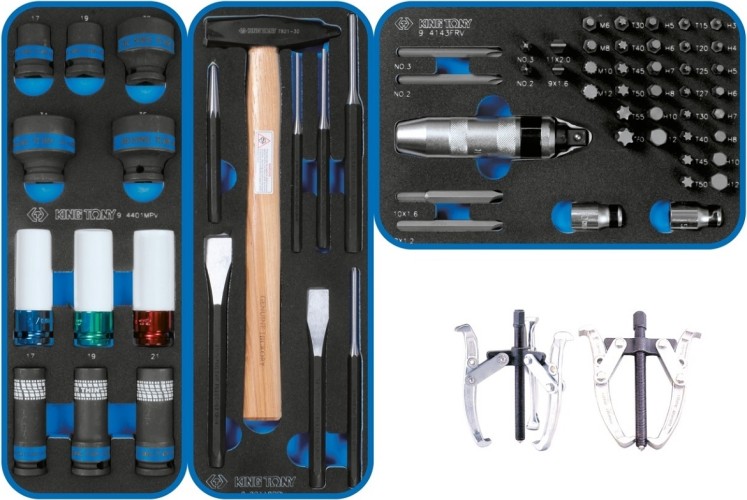 Тележка инструментальная KING TONY "DRIVE" с набором инструментов 251 пр, серая 9G38-251MRVG - изображение 3