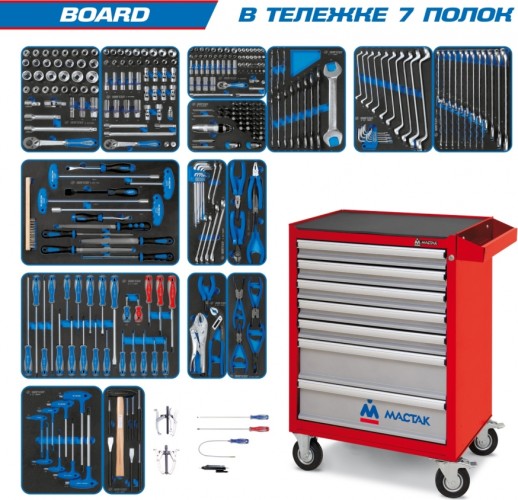 Тележка инструментальная KING TONY "BOARD" с набором инструментов 325 предметов 934-325AMR 934-325AMR