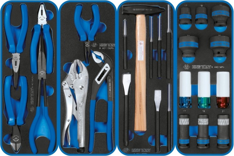 Тележка инструментальная KING TONY "CLAIM" с набором инструментов 286 пр, синяя 9G38-286MRVB - изображение 4