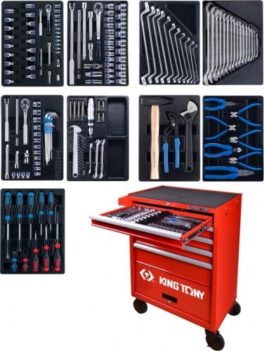 Тележка инструментальная KING TONY с набором инструментов 161 предмет 932-005MR 932-005MR