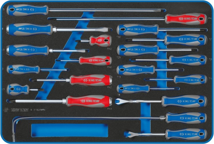 Тележка инструментальная KING TONY "DRIVE" с набором инструментов 251 пр, синяя 9G38-251MRVB - изображение 3
