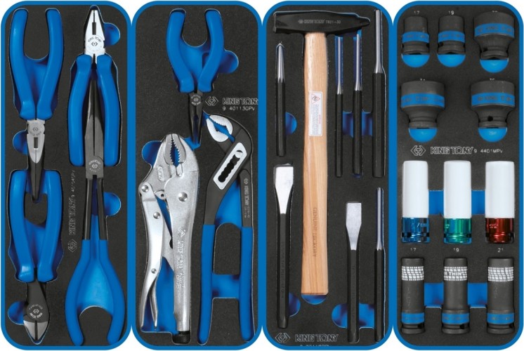 Тележка инструментальная KING TONY "CLAIM" с набором инструментов 286 пр, серая 9G38-286MRVG - изображение 3