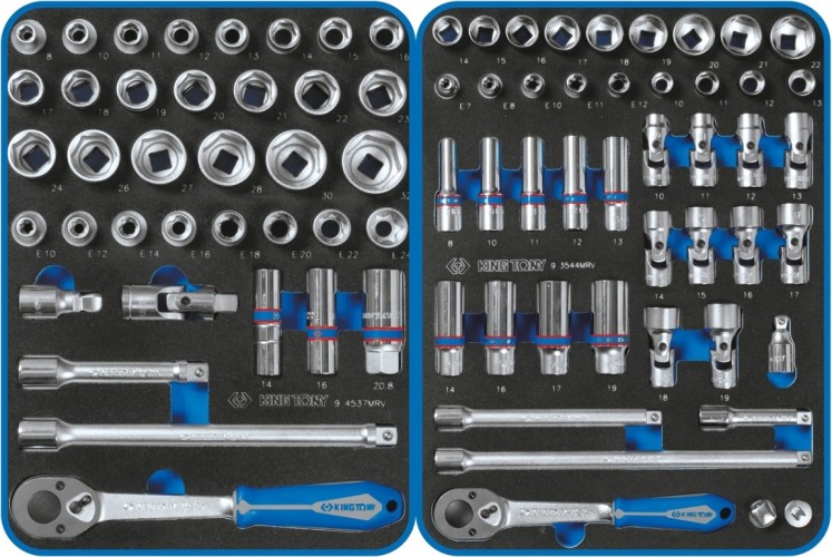 Тележка инструментальная KING TONY "CLAIM" с набором инструментов 286 пр, серая 9G38-286MRVG - изображение 4