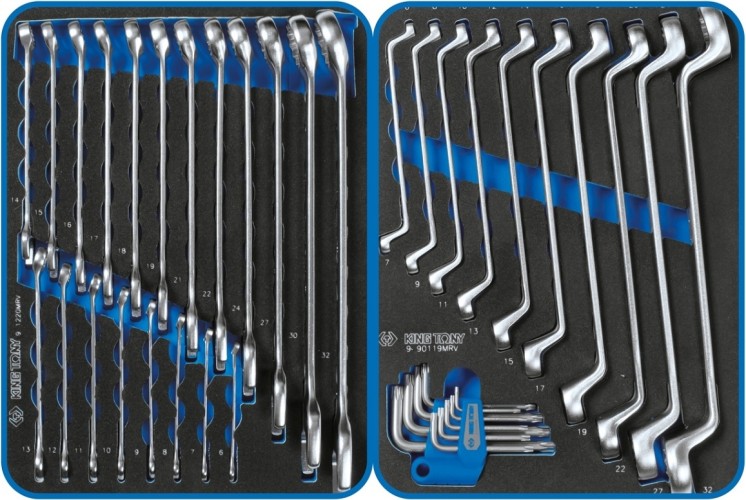 Тележка инструментальная KING TONY "CLAIM" с набором инструментов 286 пр, серая 9G38-286MRVG - изображение 5