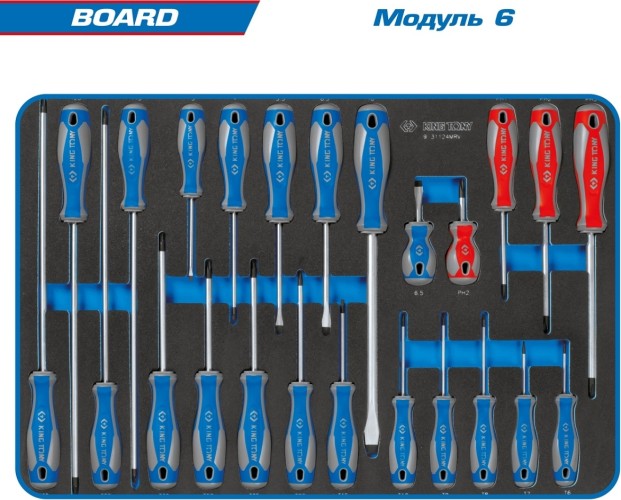 Тележка инструментальная KING TONY  "BOARD" с набором инструментов 325 пр, серая 9G38-325MRVG - изображение 2