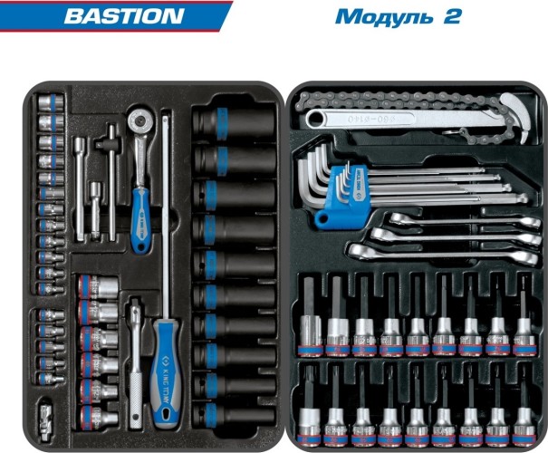 Тележка инструментальная KING TONY "BASTION" с набором инструментов 204 пр, серая 9G38-100MRG - изображение 3