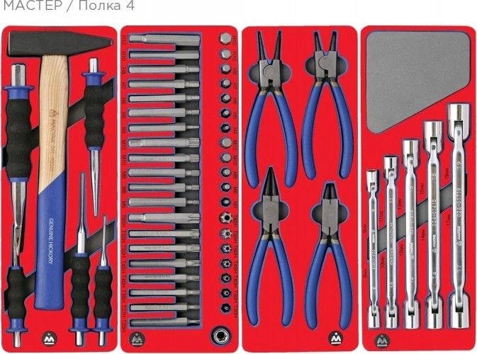 Тележка инструментальная МАСТАК 52-06205R 205 предметов, красная - изображение 5