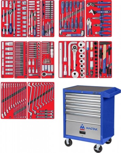 Тележка инструментальная МАСТАК "ПРОФИ" 299 предметов, синяя 52-05299B 52-05299B - изображение 2