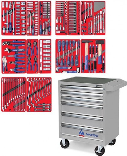 Тележка инструментальная МАСТАК 52-06270G "лидер" 270 предметов, серая
