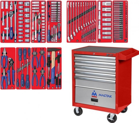 Тележка инструментальная МАСТАК "СТАНДАРТ" 186 предметов, красная 52-05186R 52-05186R - изображение 2
