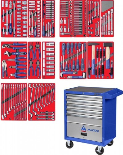Тележка инструментальная МАСТАК "ЛИДЕР" 270 предметов, синяя 52-05270B 52-05270B - изображение 2
