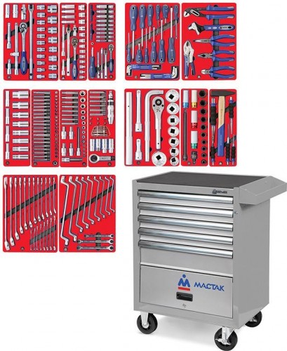 Тележка инструментальная МАСТАК 52-05299G "профи" 299 предметов, серая