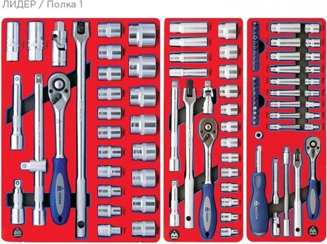Тележка инструментальная МАСТАК 52-06270G "лидер" 270 предметов, серая - изображение 2