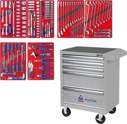 Тележка инструментальная МАСТАК 52-05161G "старт" 161 предмет, серая
