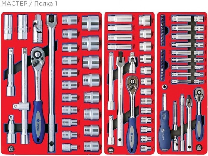 Тележка инструментальная МАСТАК 52-05205G 205 предметов, серая - изображение 2