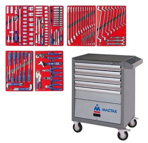 Тележка инструментальная МАСТАК 52-05161G01 "старт" 161 предмет, серая