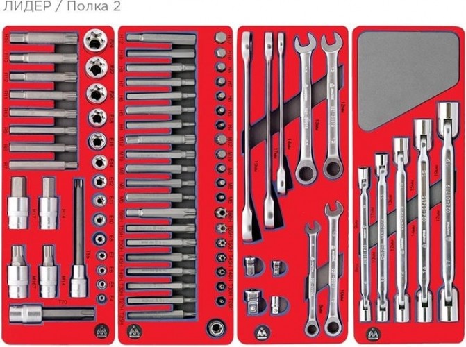 Тележка инструментальная МАСТАК 52-06270G "лидер" 270 предметов, серая - изображение 3