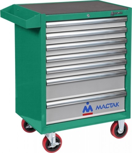 Тележка инструментальная МАСТАК 521-07581G 7 выдвижных полок, зеленая