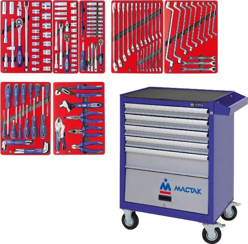 Тележка инструментальная МАСТАК 52-05161B01 "старт" 161 предмет, синяя