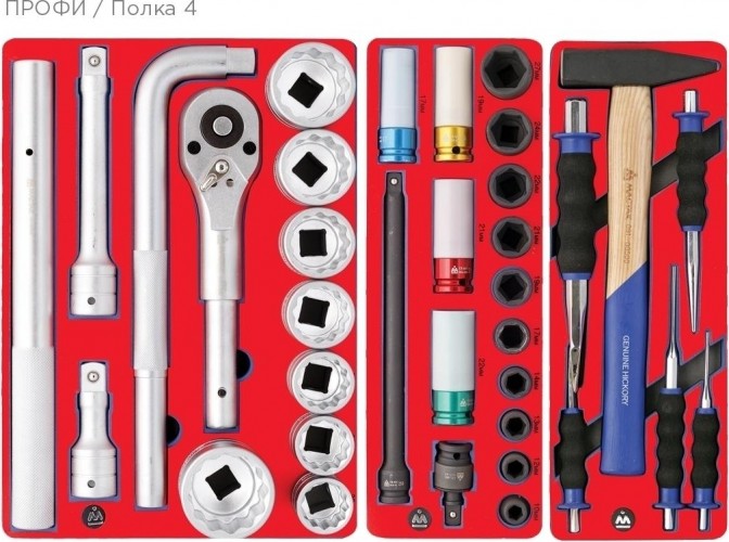 Тележка инструментальная МАСТАК 52-07299G "профи" 299 предметов, серая - изображение 5