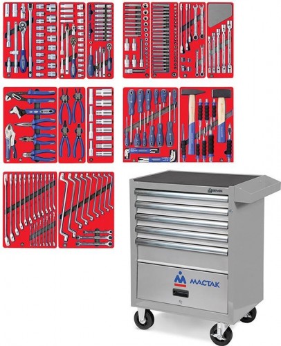 Тележка инструментальная МАСТАК 52-05270G "лидер" 270 предметов, серая