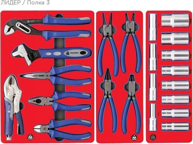 Тележка инструментальная МАСТАК 52-06270G "лидер" 270 предметов, серая - изображение 4