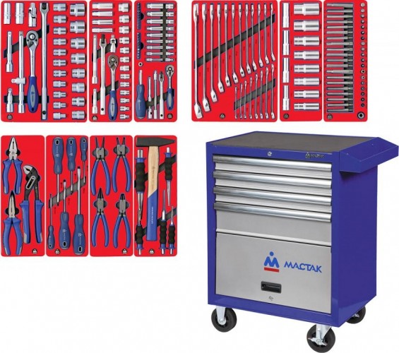 Тележка инструментальная МАСТАК "СТАНДАРТ" 186 предметов, синяя 52-04186B 52-04186B - изображение 2