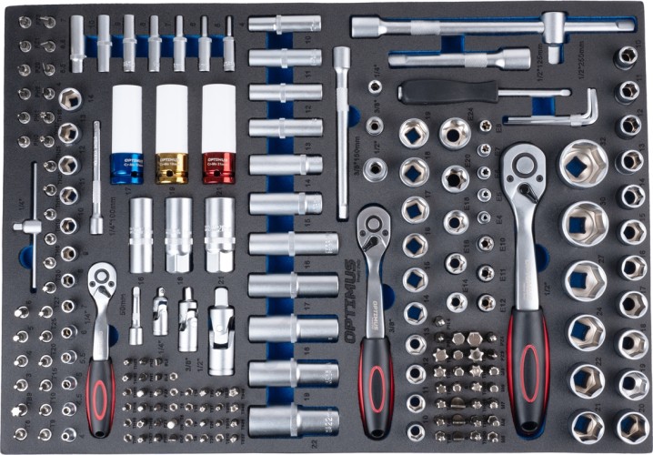 Тележка инструментальная с набором инструментов OPTIMUS OPT-717P 7 полок, 298 предметов в0000139220 - изображение 5