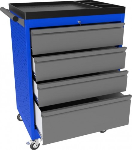 Тележка инструментальная ВЕРСТАКОФФ PROFFI 950.4 RAL5005 4 выдвижных ящика RAL7024 103109 M - изображение 2