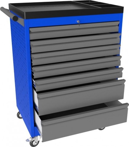 Тележка инструментальная ВЕРСТАКОФФ PROFFI 950.7 RAL5005 7 выдвижных ящиков RAL7024 103115 M - изображение 2