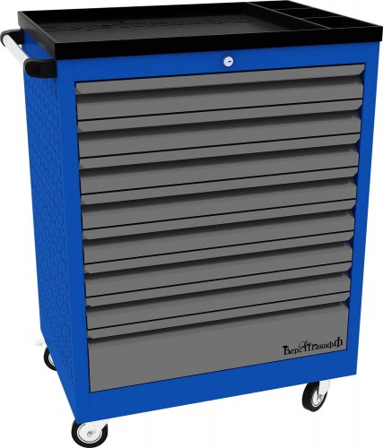 Тележка инструментальная ВЕРСТАКОФФ PROFFI 950.8 RAL5005 8 выдвижных ящиков RAL7024 103117 M