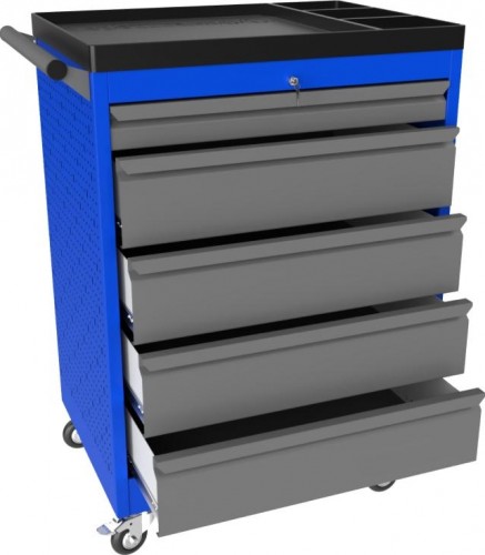 Тележка инструментальная ВЕРСТАКОФФ PROFFI 950.5 RAL5005 5 выдвижных ящиков RAL7024 103111 M - изображение 2