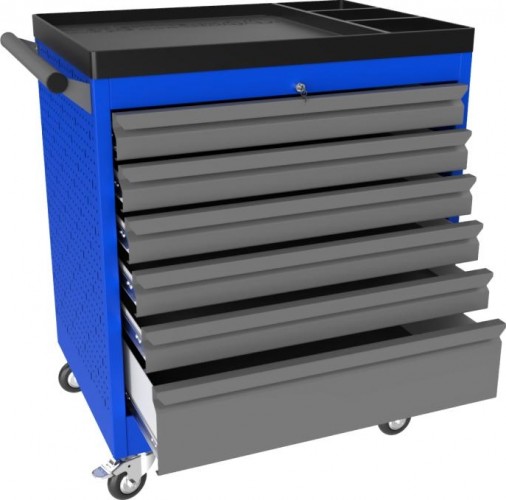 Тележка инструментальная ВЕРСТАКОФФ PROFFI 795.6 RAL5005 6 выдвижных ящиков RAL7024 103105 M - изображение 2