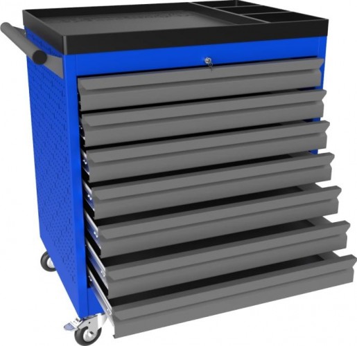 Тележка инструментальная ВЕРСТАКОФФ PROFFI 795.7 RAL5005 7 выдвижных ящиков RAL7024 103107 M - изображение 2