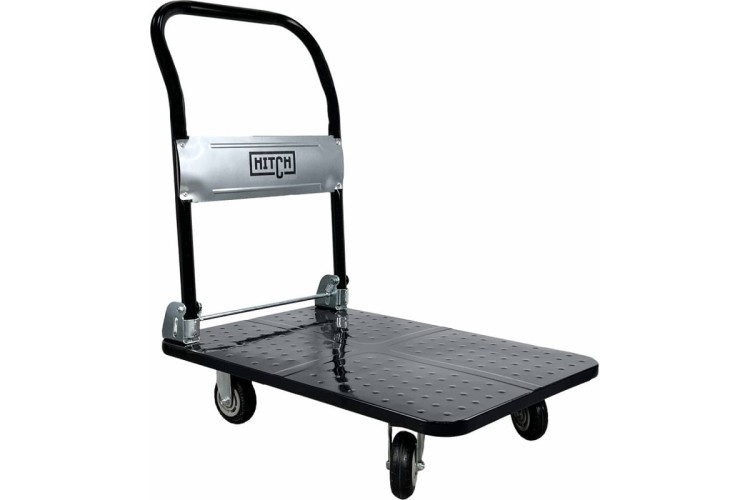 Тележка платформенная HITCH 150кг 720*480мм металлическая, колеса резиновые 100мм SZ086113