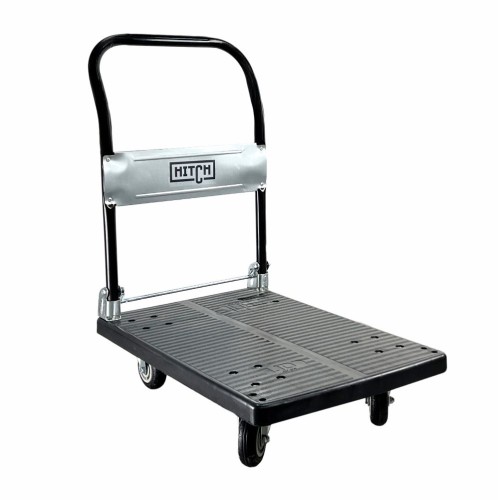 Тележка платформенная HITCH 175кг 720*460мм пластиковая, колеса резиновые 100мм SZ086118