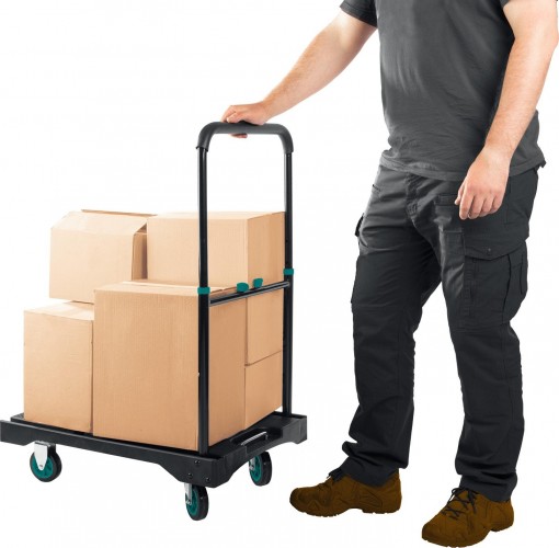 Тележка платформенная KRAFTOOL 680х495мм складная рукоятка/колеса d 100мм 38780-150 - изображение 4