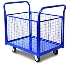 Тележка платформенная ПЛБ 6х12-2Р с сетчатым бортом (без колес) 09000516
