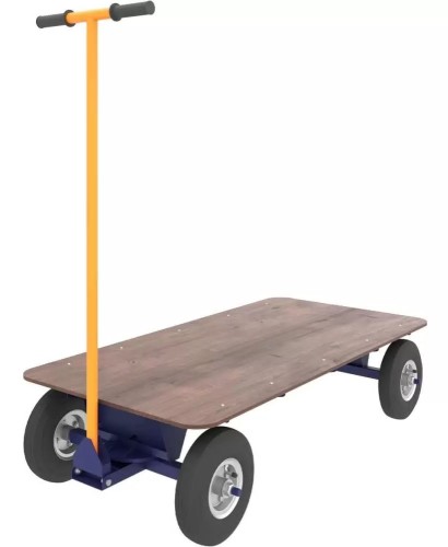 Тележка платформенная Rusklad ТПО О 600х1200 мм, до 450 кг, пневматические колеса ТПО О пневмо